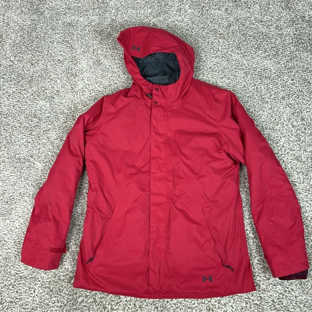 Under Armour Jacket Womens M Pink Red Storm 3 in 1 Hooded Ski Coat Outdoor Sport